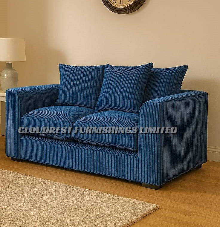 Dylan Jumbo Cord Sofa Brand New Grey, Black, Beige, Cream, Blue 3+2 Seater | Stylish Living Room Furniture