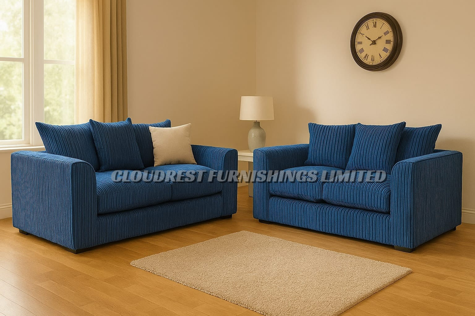 Dylan Jumbo Cord Sofa Brand New Grey, Black, Beige, Cream, Blue 3+2 Seater | Stylish Living Room Furniture