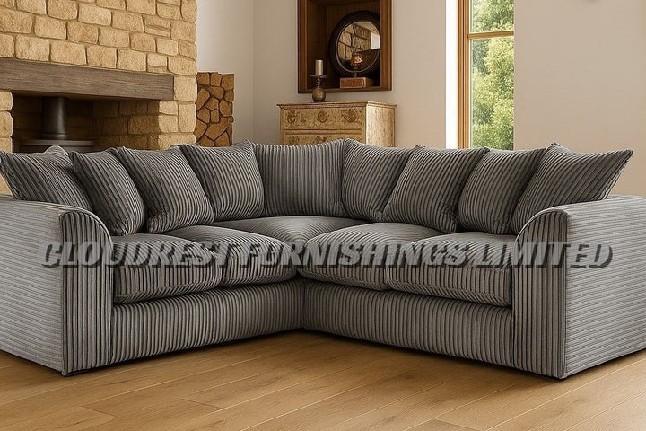 Dylan Jumbo Cord Corner Sofa Brand New in All Colors | Stylish Living Room Furniture
