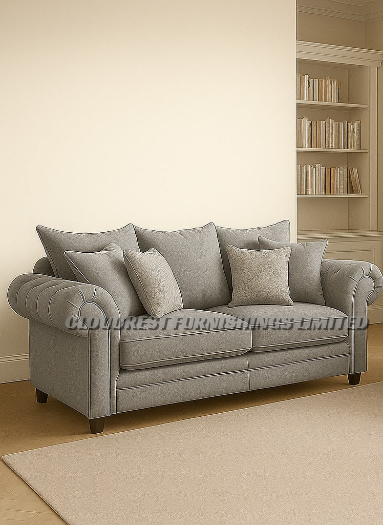 Nicole Sofa Brand New Black, Grey, Cream, Silver 3+2| Stylish Living Room Furniture