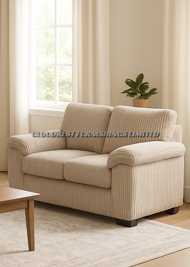 Riva Cord Sofa Brand New Black, Grey, Cream, Beige, Brown 3+2 Seater | Stylish Living Room Furniture