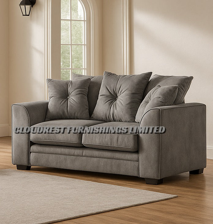 Dylan Plush Velvet Sofa Brand New Grey, Black, Silver, Beige, Navy Blue 3+2 Seater | Stylish Living Room Furniture