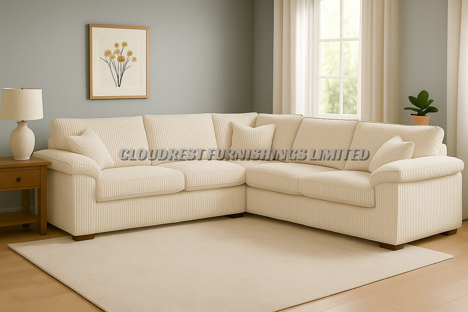 Riva Cord Sofa Brand New Black, Grey, Cream, Blue, Brown Corner | Stylish Living Room Furniture