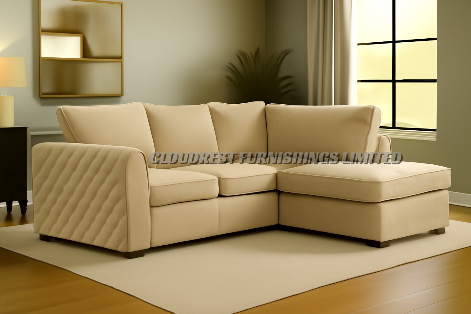 Vortex Plush Velvet Corner Sofa Brand New Grey, Black, Beige, Cream, Blue, Mustard Stylish Living Room Furniture