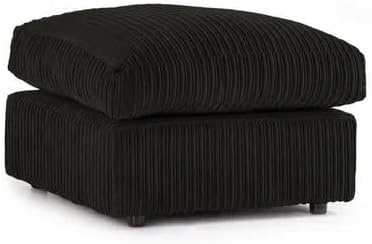 Comfortable Black Jumbo Cord 3+1+1 Sofa Suite with Armchairs
