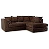 Brown Jumbo Cord Sofa Suite – Spacious L Shape Living Room Couch