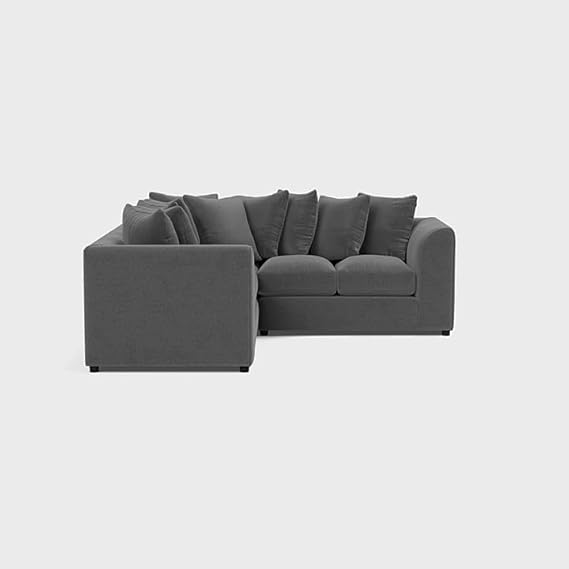 Modern Grey 5 Seater Corner Sofa with Scatter Back Design