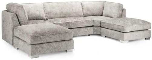 U Shaped Alaska 6 Seater Sectional Sofa (Cream)