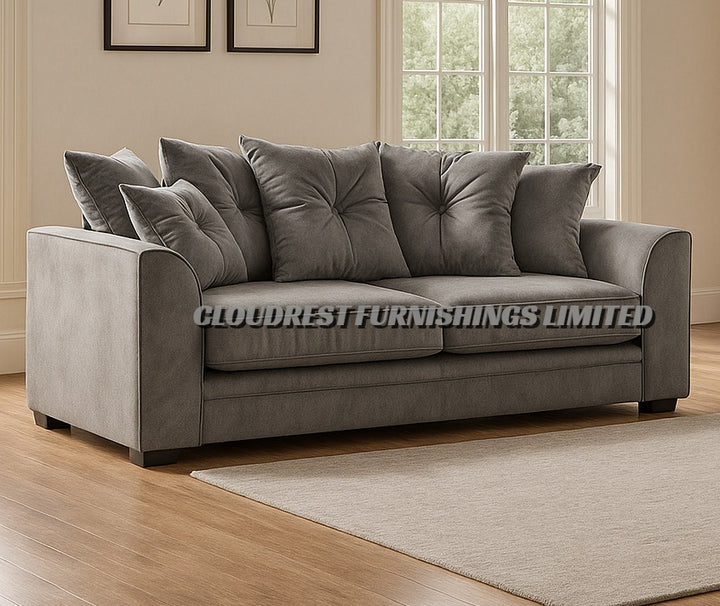 Dylan Plush Velvet Sofa Brand New Grey, Black, Silver, Beige, Navy Blue 3+2 Seater | Stylish Living Room Furniture