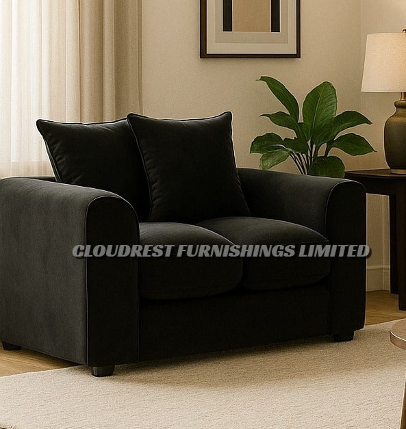 Dylan Plush Velvet Sofa Brand New Grey, Black, Silver, Beige, Navy Blue 3+2 Seater | Stylish Living Room Furniture