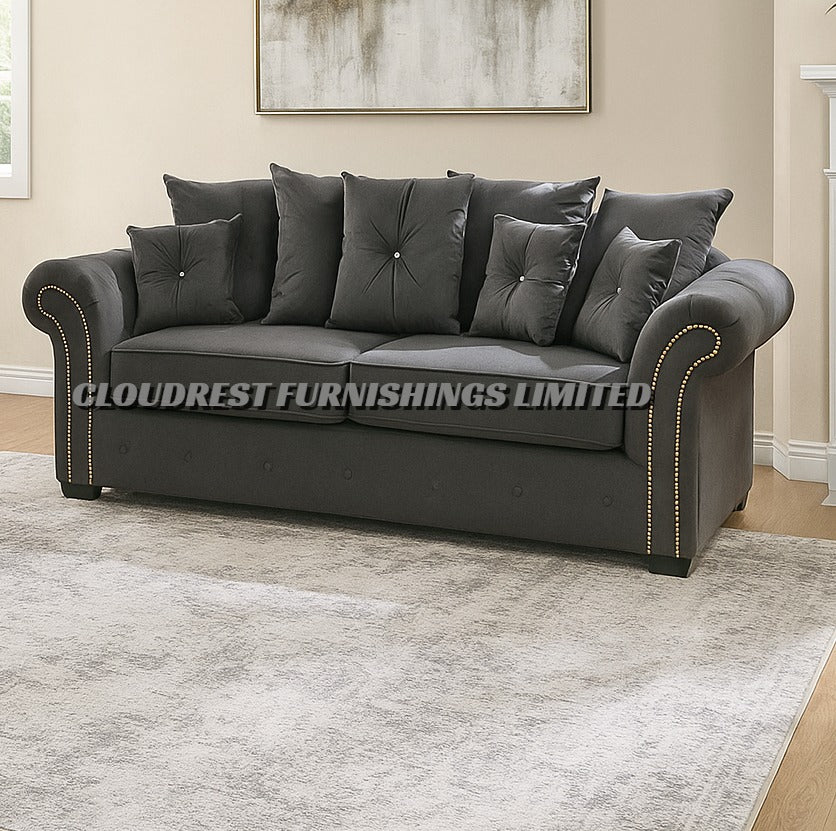 Olympia Sofa Brand New Black, Grey, Silver, Navy Blue Corner & 3+2 Seater Options | Stylish Living Room Furniture