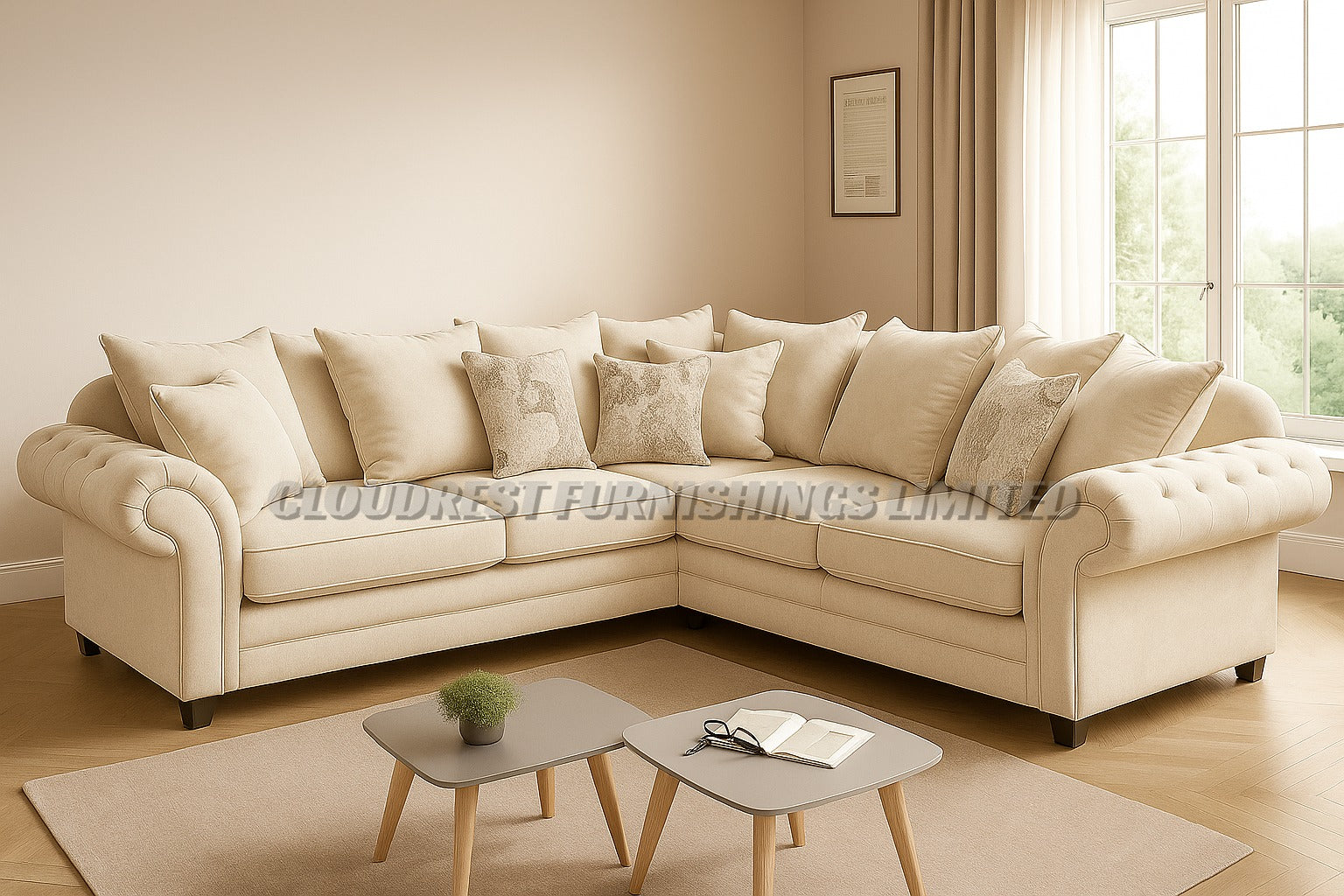 Nicole Sofa Brand New Black, Grey, Cream, Silver Corner | Stylish Living Room Furniture