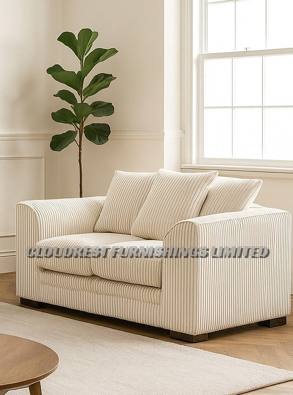 Dylan Jumbo Cord Sofa Brand New Grey, Black, Beige, Cream, Blue 3+2 Seater | Stylish Living Room Furniture