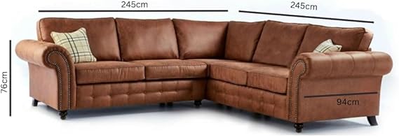 Oakland Chesterfield Style 5 Seater Corner Sofa for Family Homes