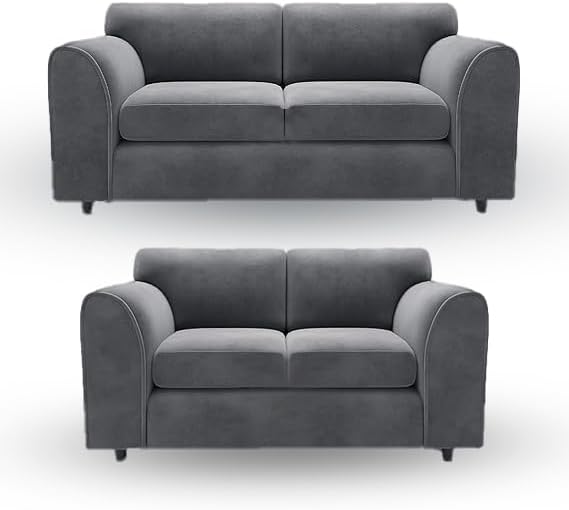 Luxury Grey 3+2 Seater Sofa Set with Standard Back Support