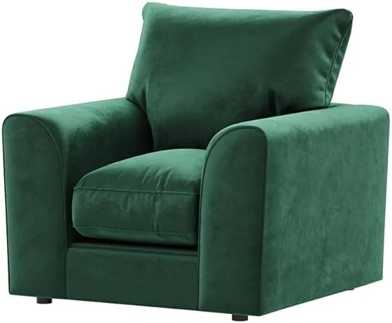 Modern Green Plush Velvet Sofa Suite with Scatter Back Cushions