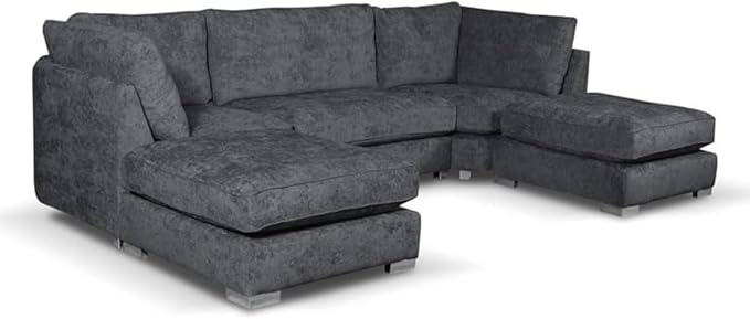 U Shaped Alaska 6 Seater Sectional Sofa (Cream)