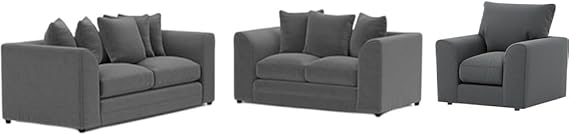 Grey Modular Sofa Set with Footstool for Lounge and Living Room