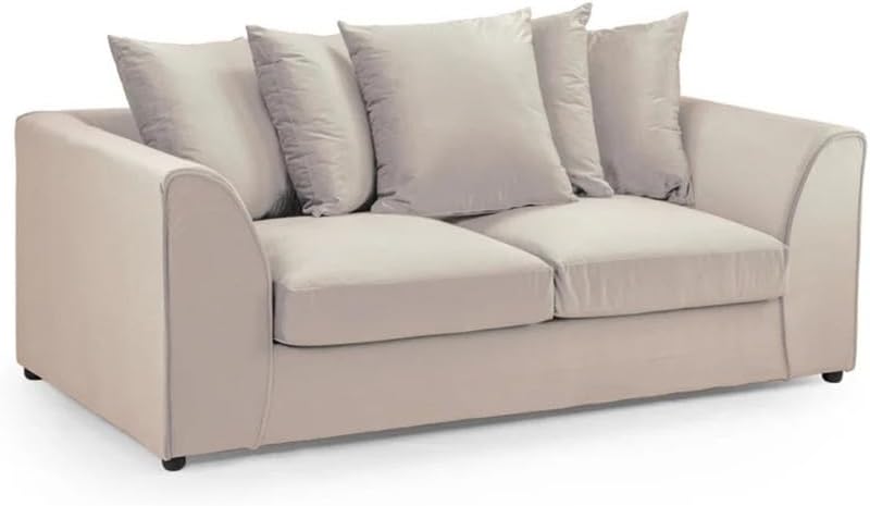 Dylan Plush Velvet L Shape 4 Seater Corner Sofa (Cream)