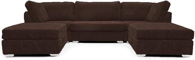 Bishop U Shaped Sofa 7 Seater Jumbo Cord Cloud Couch for Living Room