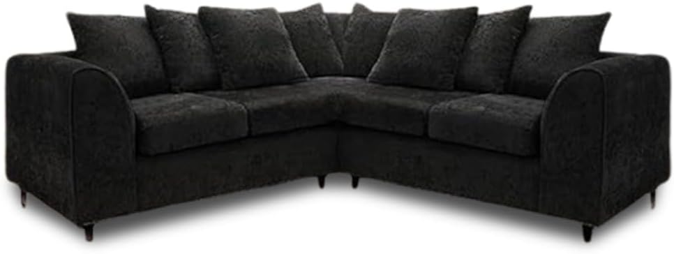 Dylan dual arm 5 seater 2c2 AlaskaCorner Sofa+Footstool (Black)