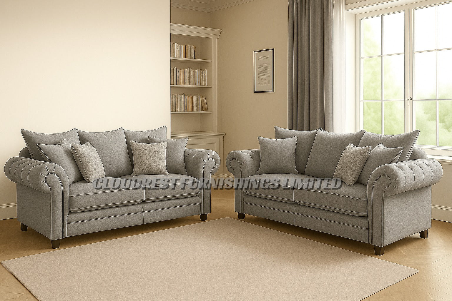 Nicole Sofa Brand New Black, Grey, Cream, Silver 3+2| Stylish Living Room Furniture