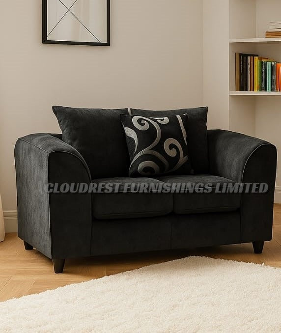 Dylan Chenille Sofa Brand New Black and Grey 3+2 Seater | Stylish Living Room Furniture