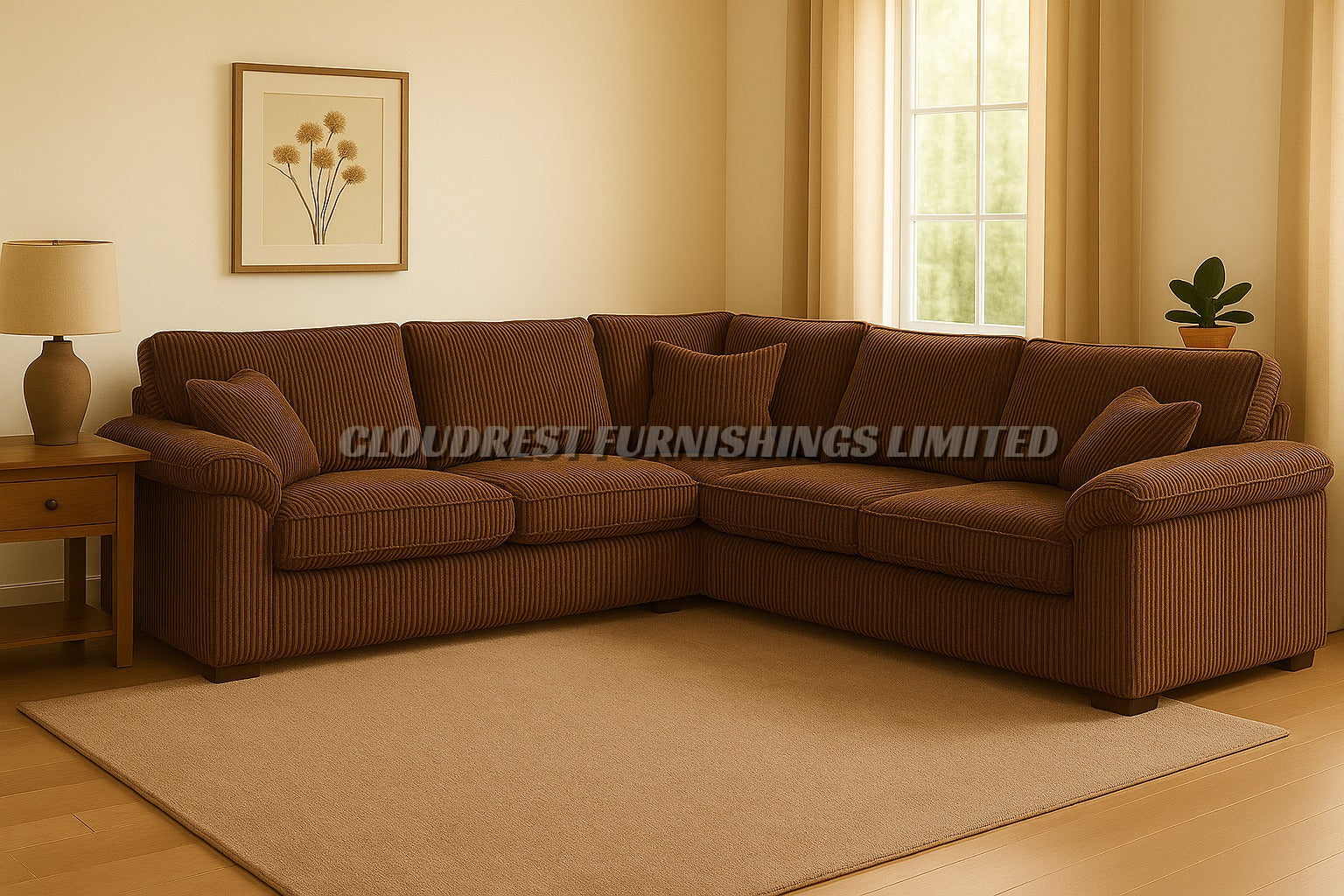 Riva Cord Sofa Brand New Black, Grey, Cream, Blue, Brown Corner | Stylish Living Room Furniture