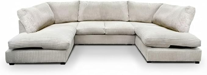 Large U Shape Modular Corner Sofa Jumbo Cord