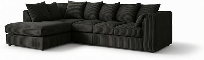 Elegant 5 & 6 Seater Jumbo Cord Corner Sofa Suite