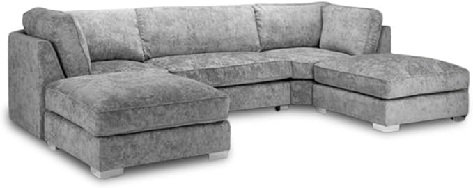 U Shaped Alaska 6 Seater Sectional Sofa (Cream)