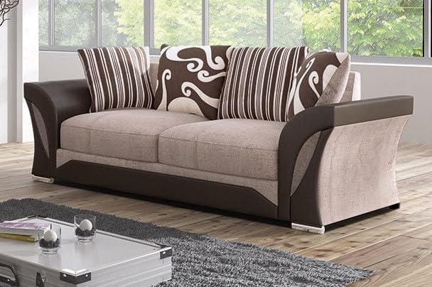 Shannon Chenille 3+2 Seater Sofa Set (Brown & Beige)