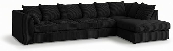 Elegant 5 & 6 Seater Jumbo Cord Corner Sofa Suite