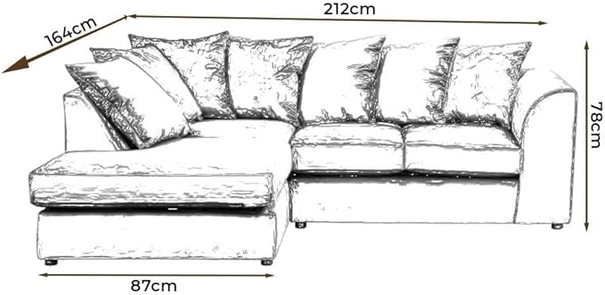 Dylan Plush Velvet L Shape 4 Seater Corner Sofa (Cream)