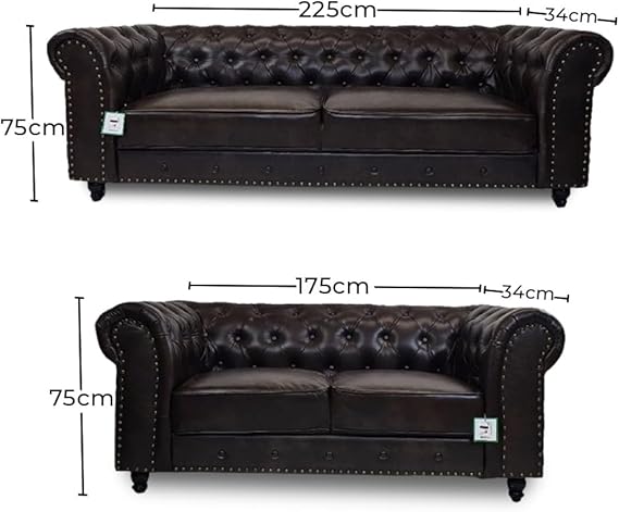 Elegant Chesterfield 3+2 Seater Sofa Set for Modern Homes