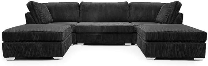 Bishop U Shaped Sofa 7 Seater Jumbo Cord Cloud Couch for Living Room