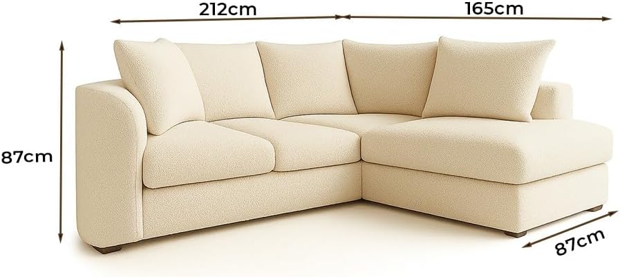 Dylan L shape 4 seater teddy Boucle Corner