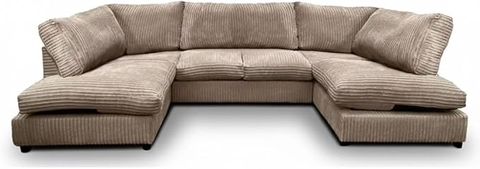 Large U Shape Modular Corner Sofa Jumbo Cord