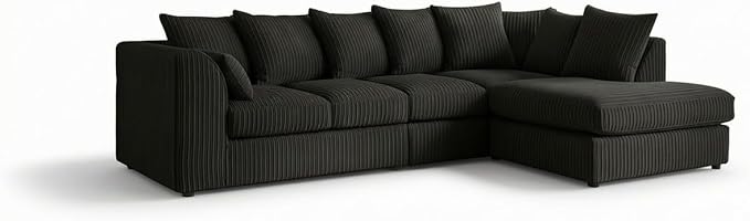 Elegant 5 & 6 Seater Jumbo Cord Corner Sofa Suite