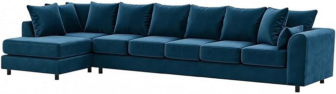 Large L Shaped 7 Seater Velvet Corner Couch for Living Room