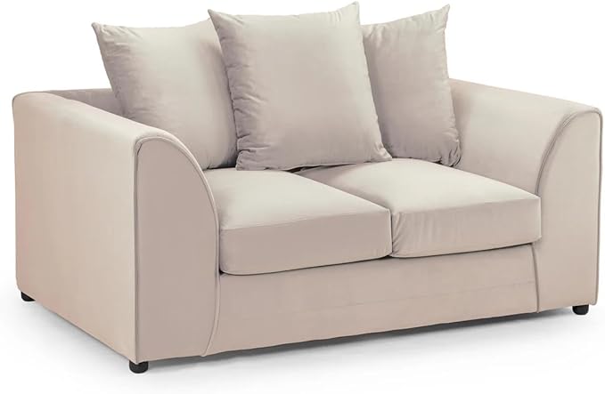 Dylan Plush Velvet L Shape 4 Seater Corner Sofa (Cream)