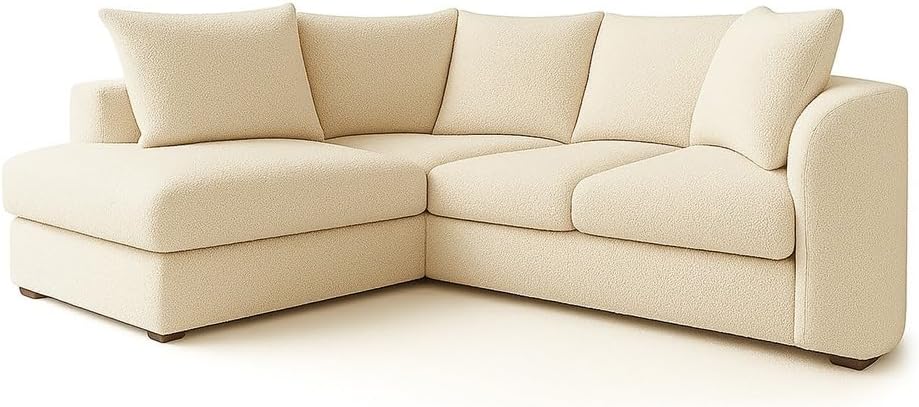 Dylan L shape 4 seater teddy Boucle Corner