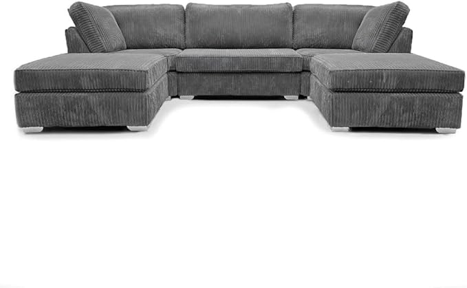 Bishop U Shaped Sofa 7 Seater Jumbo Cord Cloud Couch for Living Room