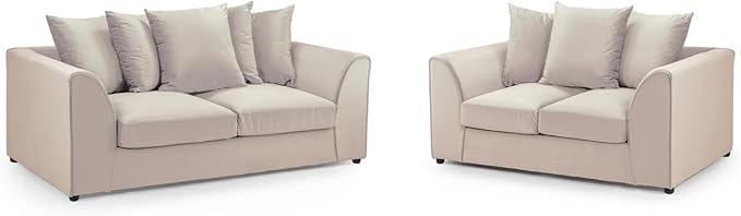 Dylan Plush Velvet L Shape 4 Seater Corner Sofa (Cream)