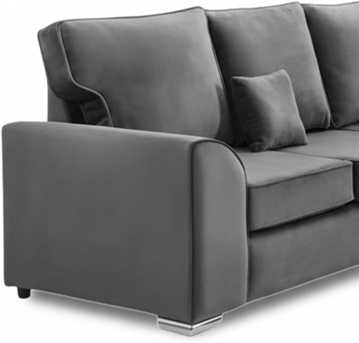 Dylan dual arm 5 seater 2c2 Plush Velvet High Back Corner Sofa