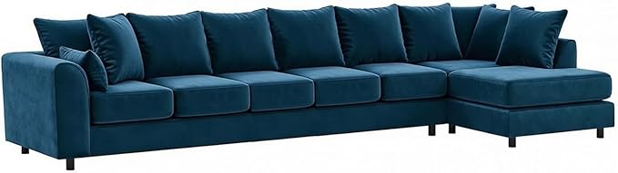 Large L Shaped 7 Seater Velvet Corner Couch for Living Room
