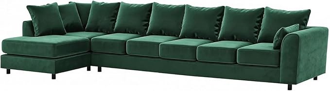 Large L Shaped 7 Seater Velvet Corner Couch for Living Room