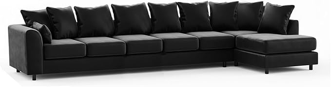 Large L Shaped 7 Seater Velvet Corner Couch for Living Room