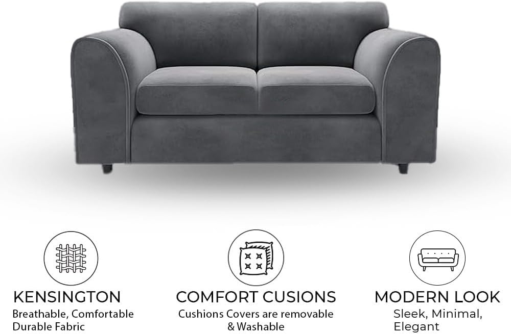 High Back Charcoal Grey 3+2 Seater Sofa Set for Lounges