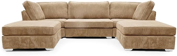 Bishop U Shaped Sofa 7 Seater Jumbo Cord Cloud Couch for Living Room
